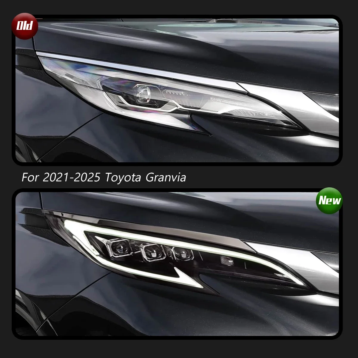 

Auto Accessories Car For Toyota Granvia Headlight 2021-2025 Upgrade Modified to New DRL Dynamic Turn Signal LED Headlight