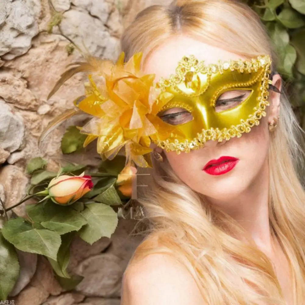 Masque en maille plastique, coussin facial élégant en dentelle pour femmes, Costume de bal vénitien avec Masque pour les yeux, carnaval Sexy pour Mardi