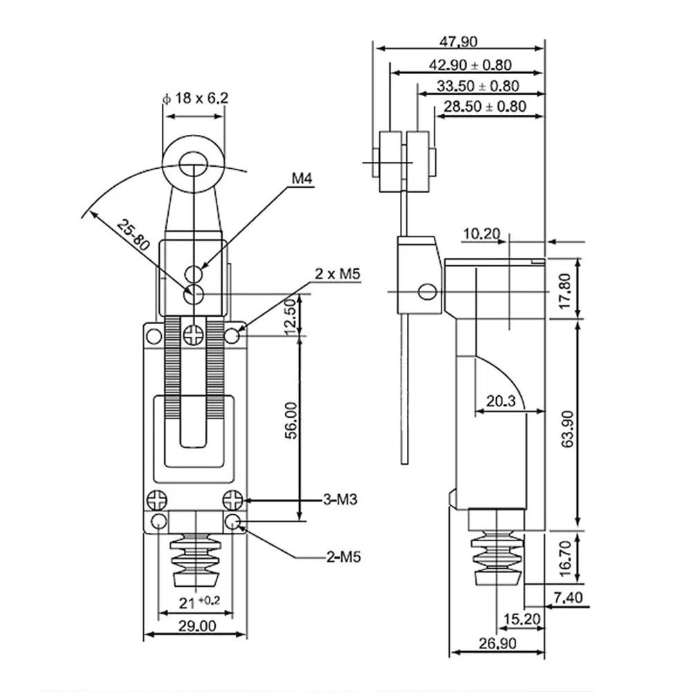 10 قطعة ME-8104 لحظة الأسطوانة الذراع نوع الحد التبديل ل CNC مطحنة الليزر 5A 250 فولت ME8104 التبديل الجزئي