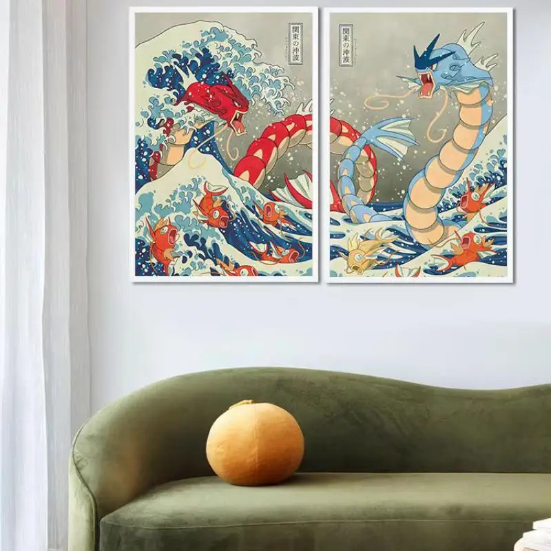 

Anime Posters Pokemon Gyarados Modular Prints Classic Hanging Picture Christmas Gifts Wall Art Home Decorative