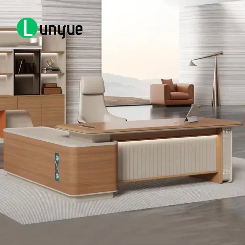 Luxury L Shaped Executive Desk Modern Office Manager Table Commercial Furniture for Engineering Projects High Quality Durable