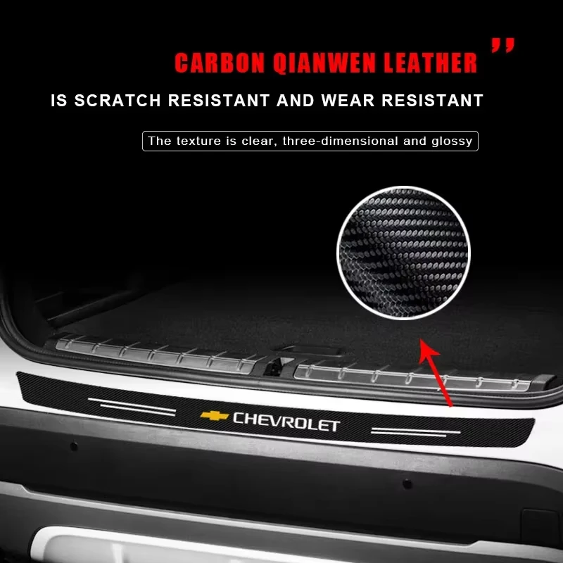 ألياف الكربون مانع صدمات خلفي للسيارة الجذع الحرس المحمية ملصق لشروليه كافالير أونيكس أفيو سيلفرادو تشيفي تاهو ماليبو كابتيفا #5