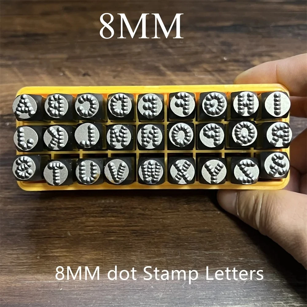8MM Dot stamps  Style Letters, Steel word punch stamp/matrix stamp letters, A-Z & 27pcs /box