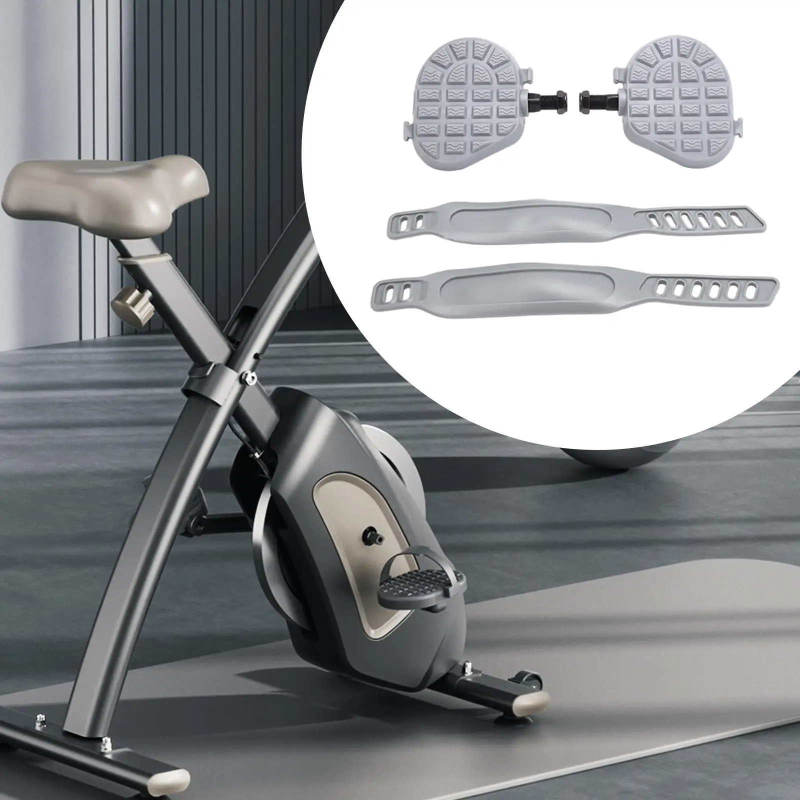 Durable Pp Exercise Bike Pedal Anti Skid Accessories Adjustable Strap for Static Pedals Exercise and Household Cardio Workouts