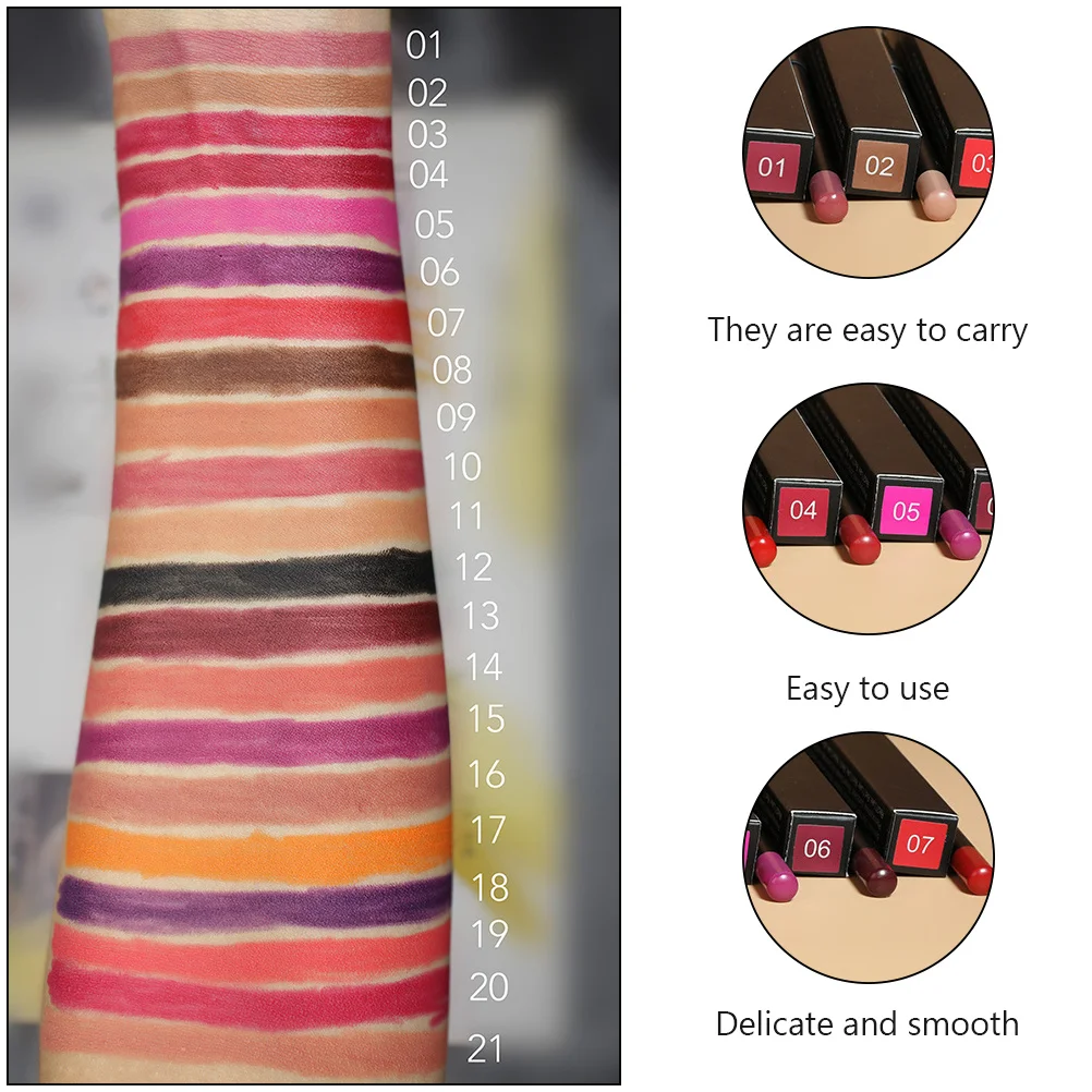 12Pcs Waterproof Makeup Lip Liner Pencils Long Lip Shaping Pencil Portable Easy Liner