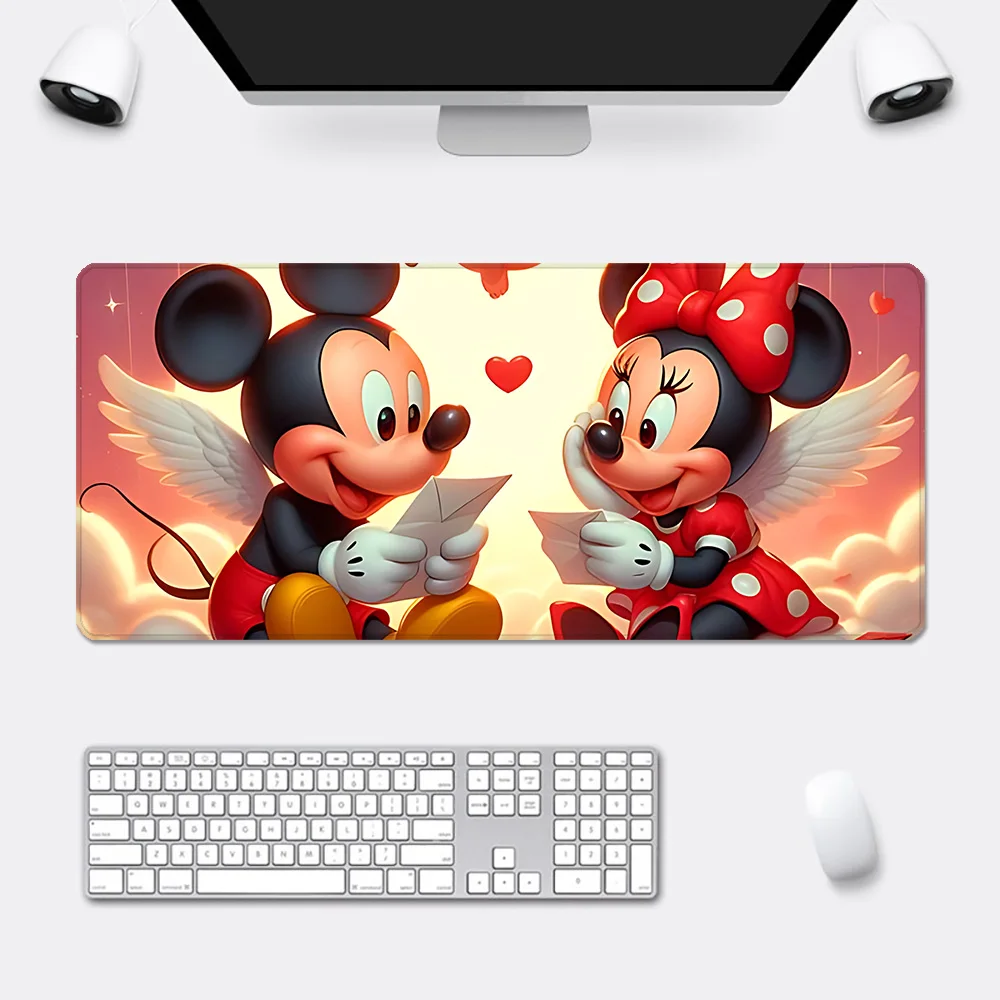 Cartoon Cute Mickey Mouse Minnie Couple Mousepad HD Printing Computer Gamer Locking Edge Non-slip Mouse Pad Keyboard PC Desk Pad