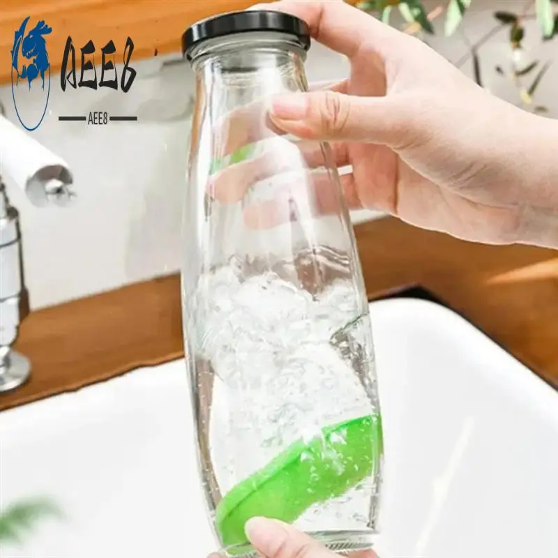 

AEE8-Гумка для чистки бутылок с бобами, кухонная щетка для чистки чашек, многоразовая губка для чистки бутылок, гаджет для чистки стеклянных бутылок