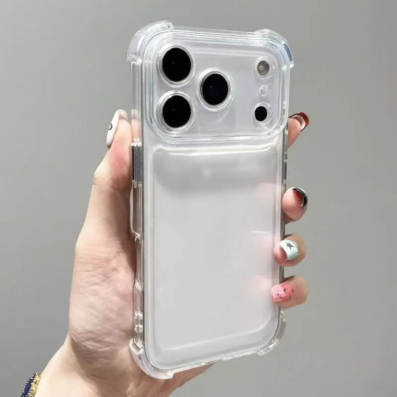 Luxury Shockproof Transparent Phone Case For iPhone 17 Pro 16 15 14 13 11 12 Pro Max Plus 17 Air Clear Soft Bumper Cases Cover