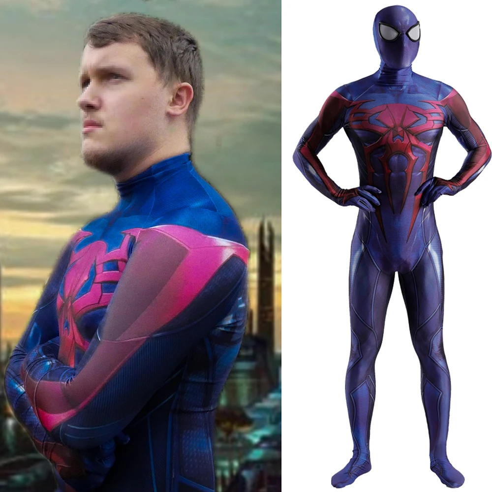 Costume de Cosplay de Miguel Ohara Spiderman pour Halloween, Zentai en IQUE dex Imprimé en 3D, Smile Hero, pour Enfant et Adulte, 2099