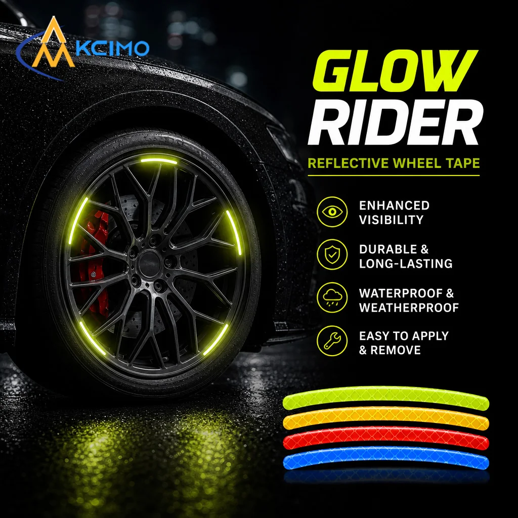 20PCS Car Wheel Hub Reflective Decals Fluorescent Green Laser Effect Rim Stickers Night Visibility Auto Decor Accessories