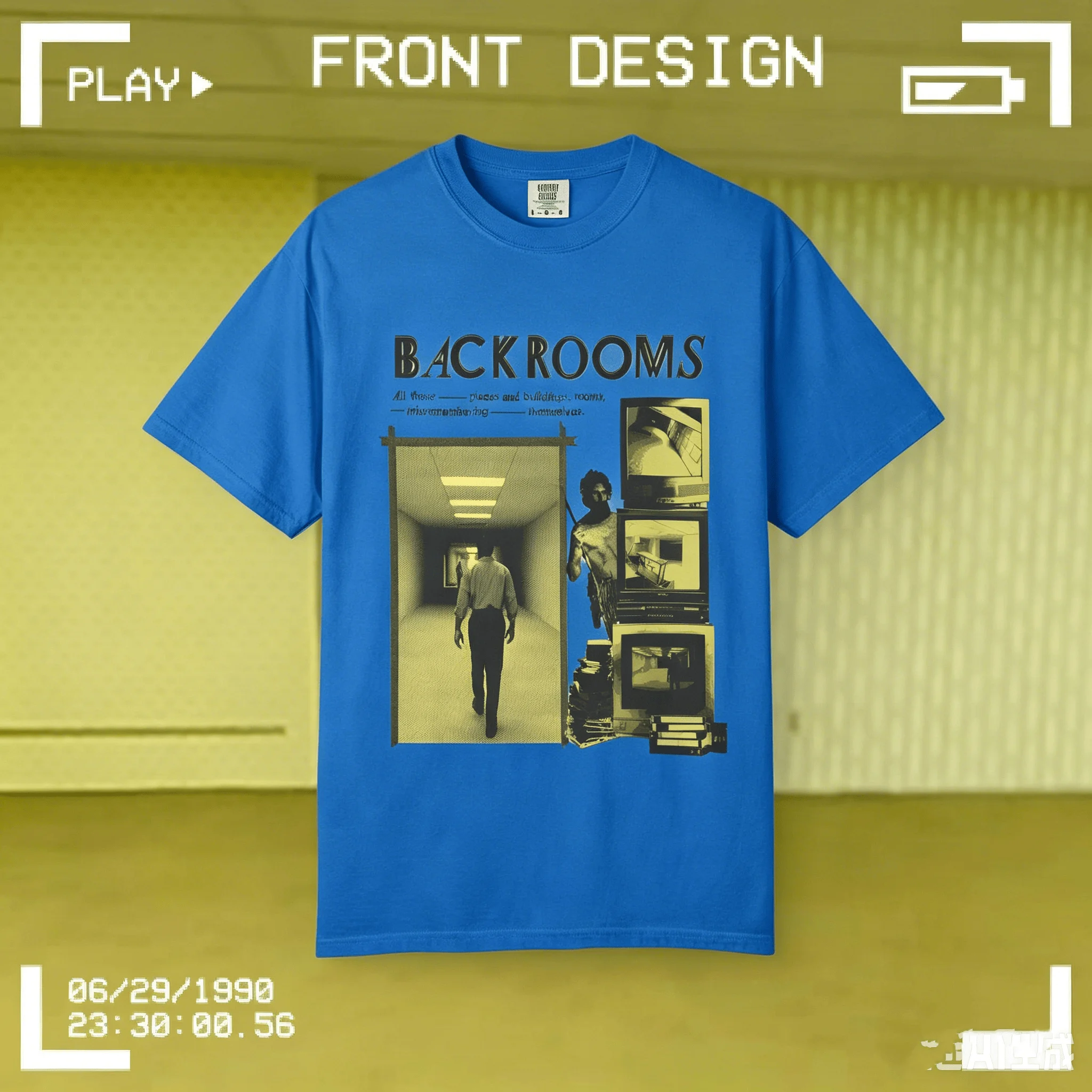 Backrooms Film-Motiv T-Shirt Horror-Film Baumwoll-T-Shirt 2026 Sommer Herren Damen Streetwear Lässiger Y2k-Stil Lockeres Shirt – Detail 9