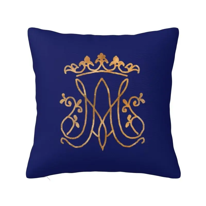 Ave Maria Monogram Throw Pillow Case for Living Room Catholic Jesus Modern Cushion Cover Square Pillowcase
