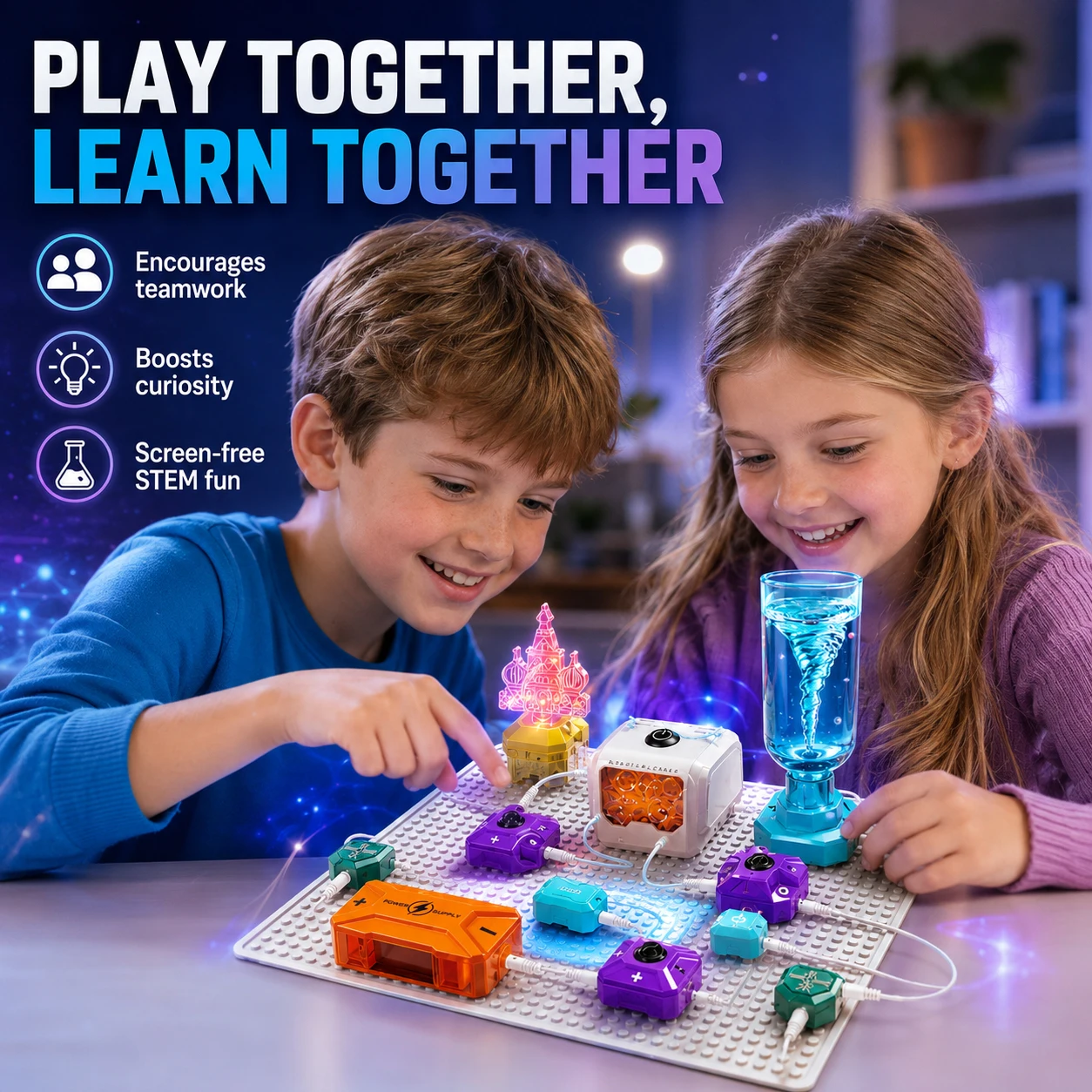 STEM Snap Circuit Building Blocks, Electronic Science Experiment Educational Toy for Kids