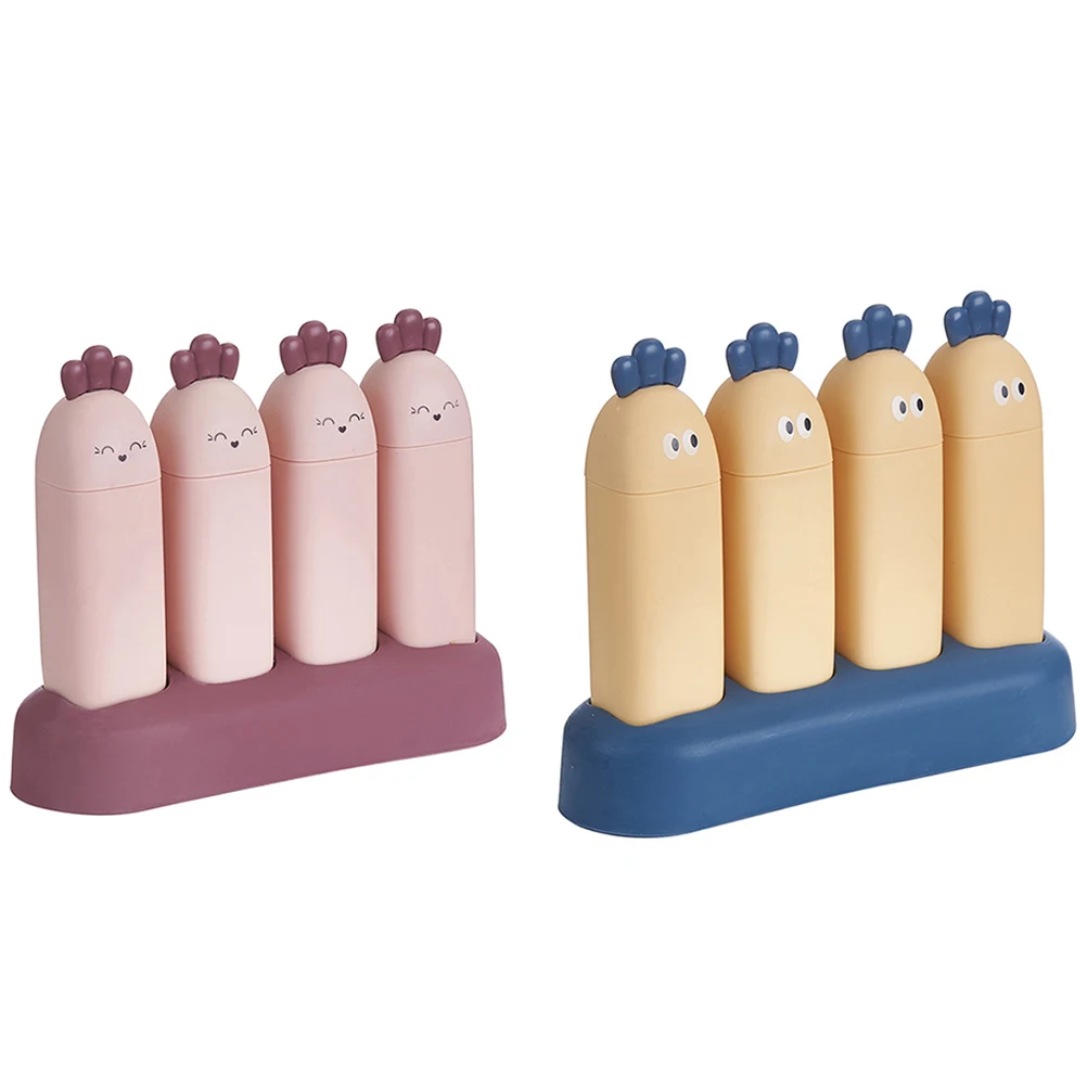 

DIY Ice Cream Molds 2 Sets Popsicle Mold Food Grade PP Kitchen Restaurant Cartoon Shape Easy Clean Ice Cream Tool