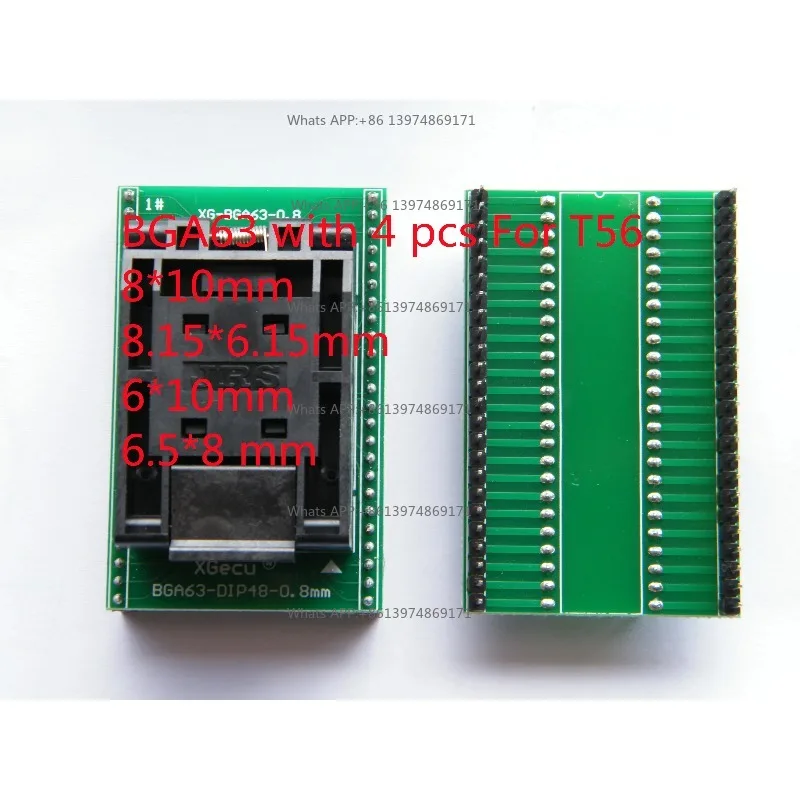 BGA63 Adapter 8x10mm 8.15x6.15mm 6x10mm 6.5x8 Socket Programming Calculator Chip for T56 Nand Programmer