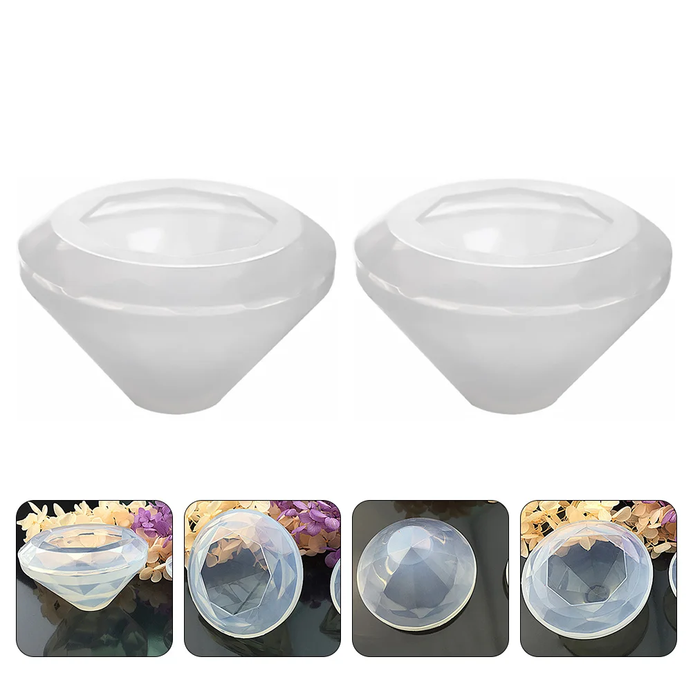 

2 Pcs Diamond Silicone Mold Maker Circle Tray Lid Molds Crystal Epoxy Drop Premium Quality Special Events