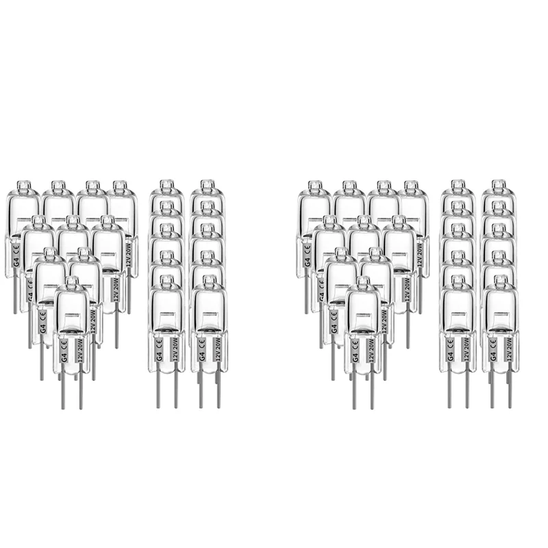 LICE-60 قطعة G4 مصابيح الهالوجين، 20 واط 12 فولت مصابيح الهالوجين 2 دبوس لمبة المصباح الشفاف، لإضاءة الطباخ، أضواء الإشارة، المسار