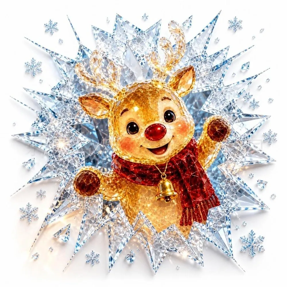 Broken Glass Effect Christmas Window Clings Removable 3D Visual Effect Window Glass Stickers Reusable Holiday Window Clings