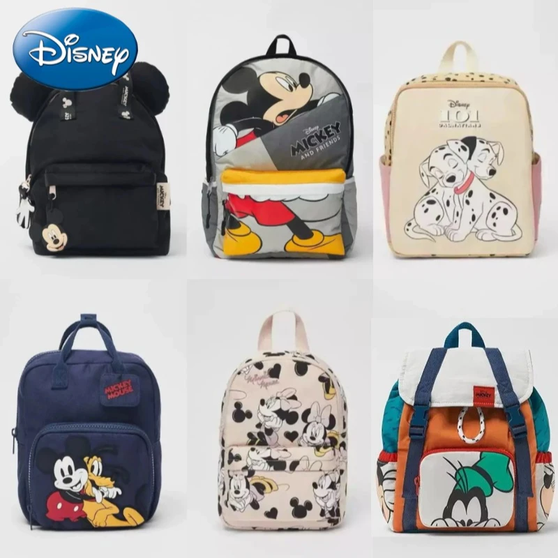 Nueva Mochila de moda de dibujos animados de Mickey Mouse de Disney, Mochila escolar de lona de Minnie para mujer, Mochila de gran capacidad a la moda, Mochila para niñas