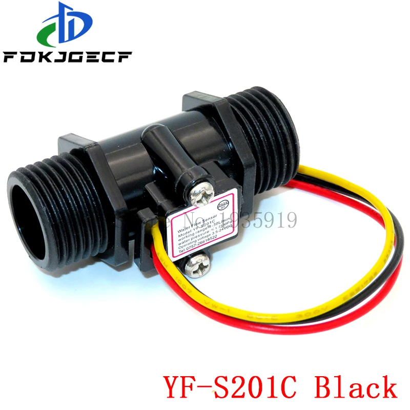 Water flow sensor flowmeter Hall flow sensor 4/6 points G1/2/3/4 Water control 1-30L/min 2.0MPa YF-S201 YF-201C FS300A