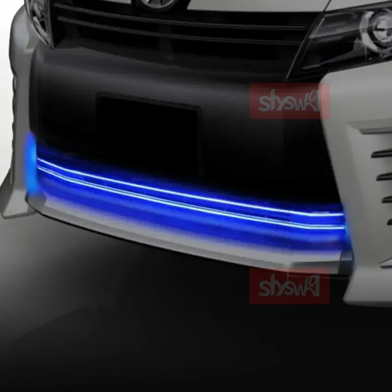 Car LED Front Bumper Grille Chrome Trim For Voxy 80 2014 Blue / White light Exterior Accessories