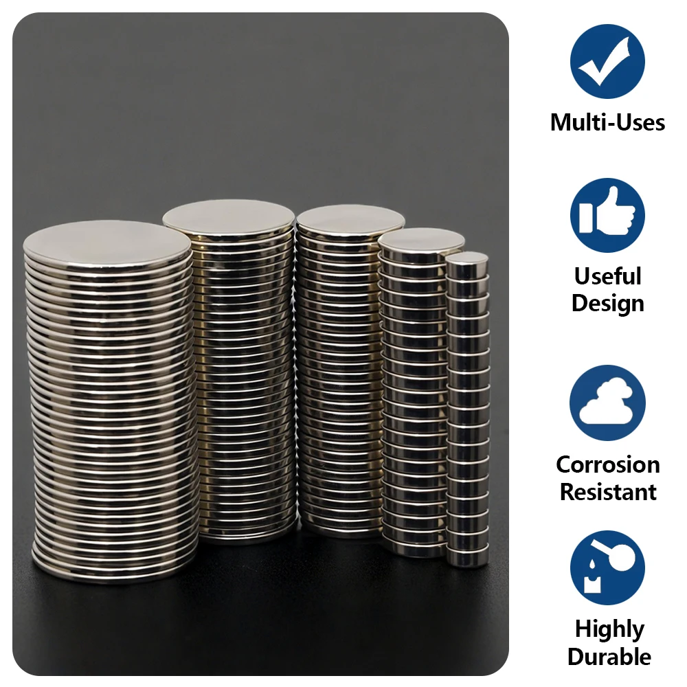 Powerful Neodymium Magnet N35 NdfeB Permanent Magnetic imanes Round Super Strong Fridge Magnets DIY 3x1 5x1 8x1 10x1 15x1 8x1.5