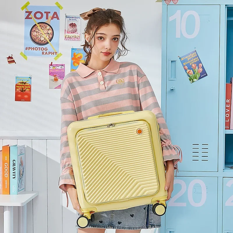 Fashion 18 Inch Boarding Box Travel Suitcase Small Trolley Case Candy Color Rolling Luggage Large Capacity Trunk High-quality