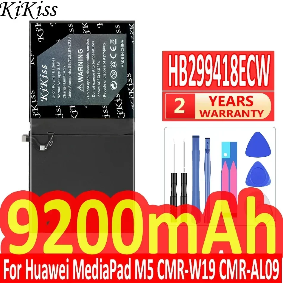 

Аккумулятор KiKiss для Huawei MediaPad M5 CMR-W19 CMR-AL09 BAH2-L09 HB 299418 ЭКВ 9200мАч