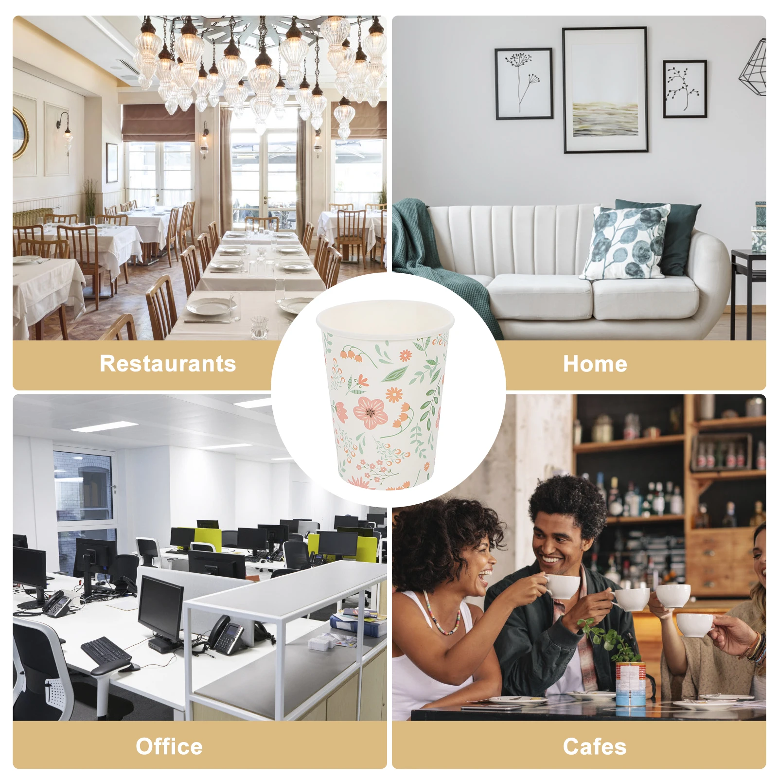 

24Pcs Party Paper Cups Flower Pattern Disposable Drinking Cups for Weddings Birthday Christmas Gatherings Portable Drinking Cup