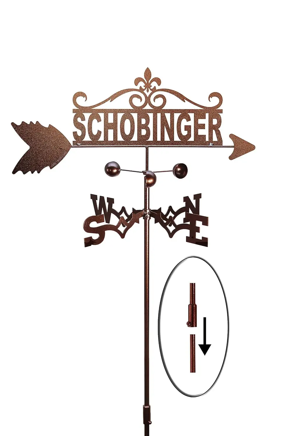 Family Name Weathervane (Garden Stake Included), Customized