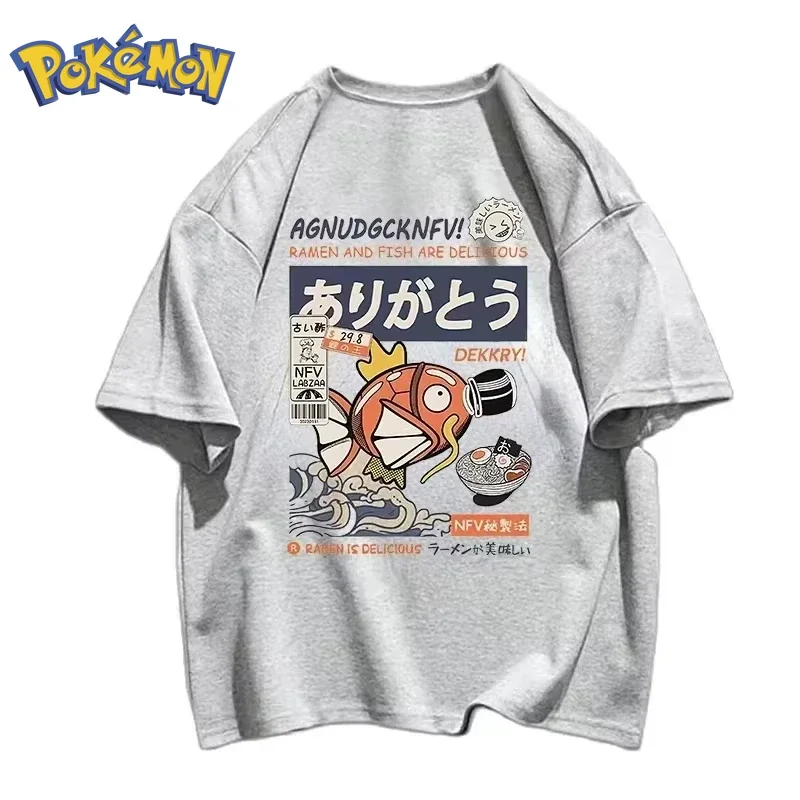 بوكيمون أنيمي Magikarp تي شيرت مطبوع 2026 الرجال والنساء الصيف جديد الشارع الهيب هوب كبير فضفاض اليومية الوالدين والطفل #4