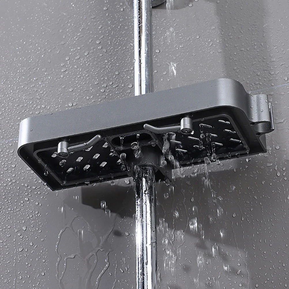 

3Pcs Multi Functional Shower Organizer Plastic Basket Easy Install No Traces Shower Shelf for Slide Bar Shampoo Shelf