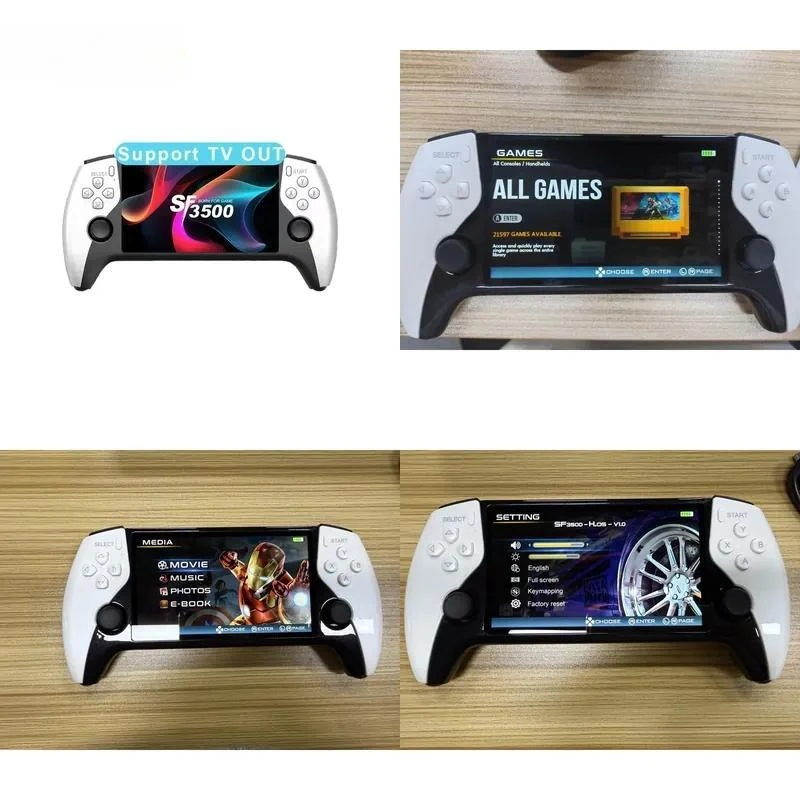 SF3500 5-inch 854 * 480 portable handheld game console with high definition port, supports TV output, 20,000 games