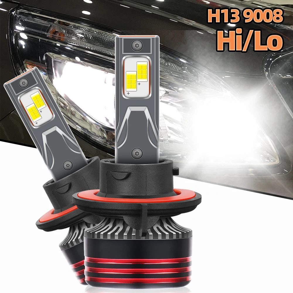 2x H13 9008 Hi/Lo LED Lighthouse Vehicles 300W+ High Power 30000LM Super Bright Headlights Copper Tube Bulbs Canbus No Error 12V