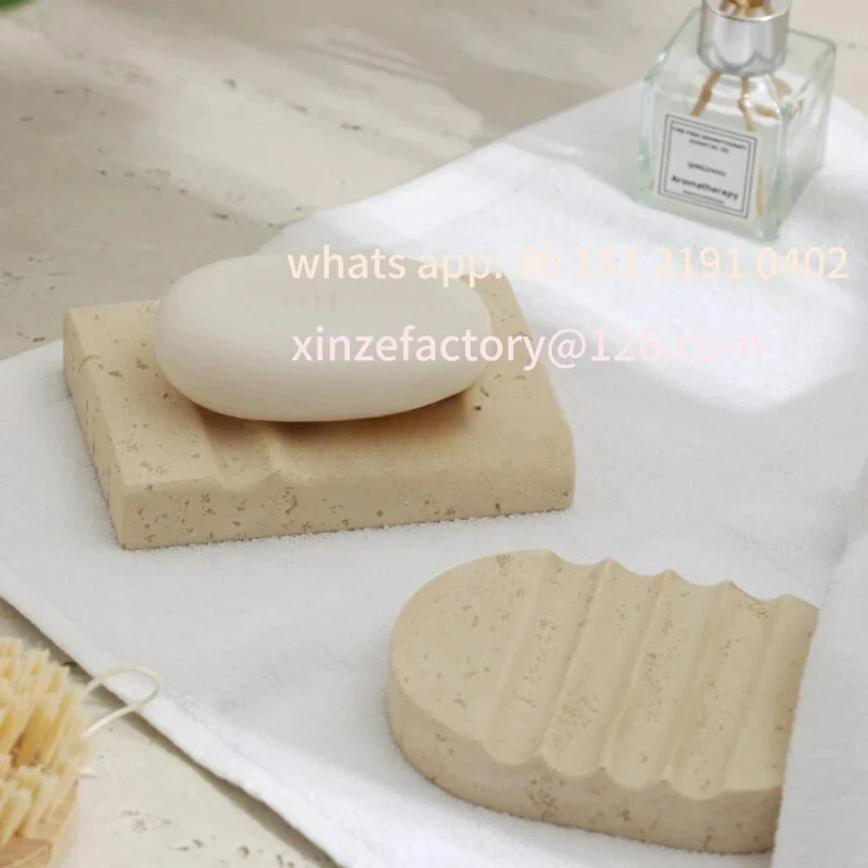 

Customizable Tunnel Stone Soap Dish Advanced Light Luxury Drainage Soap Rack Home bathroom soap box bathroom acce
