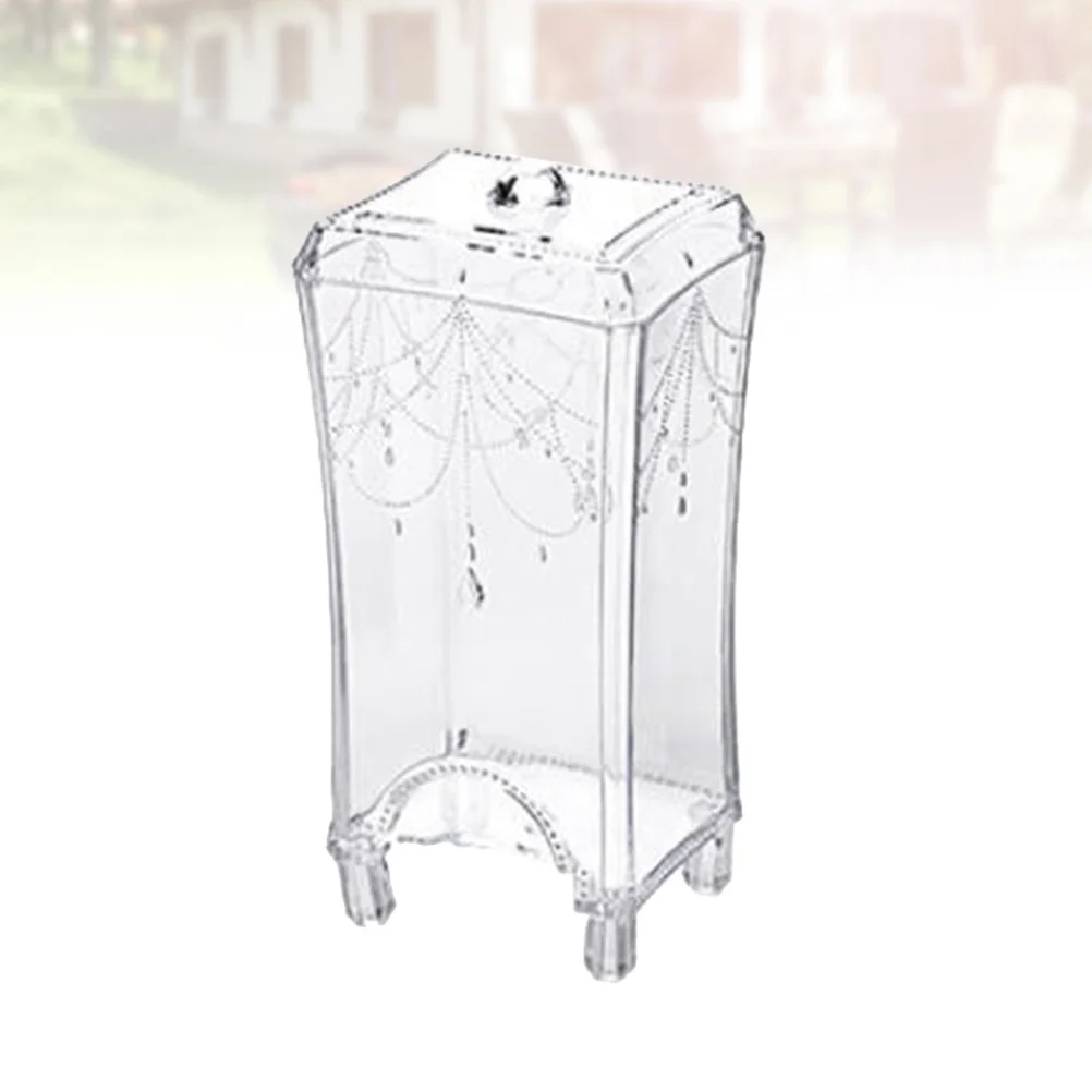 

1pc Cotton Pad Organizer Transparent Square Storage Container Dust-Proof Makeup Holder Bathroom Bedroom Cotton Pads Box