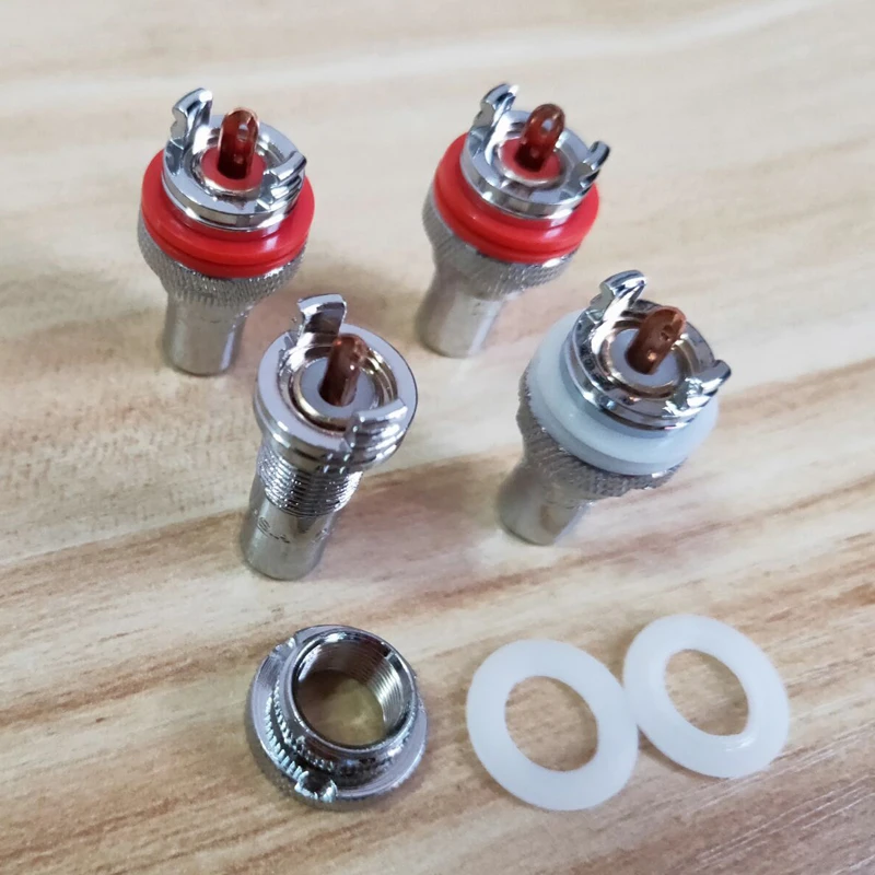 Złącze RCA miedziane, rodowane/pozłacane, gniazdo RCA CMC do głośników, złącza audio, panelowe złącze RCA żeńskie — zdjęcie produktu 6