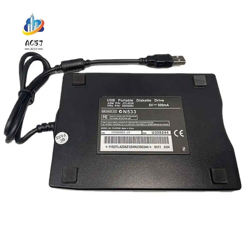 AC57-USB External Floppy Drive Mobile Floppy Drive 3.5 Inch Floppy Disk Drive 1.44M USB Computer Mobile Floppy Drive Plate