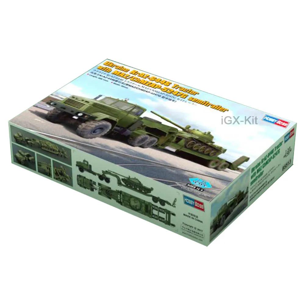 Hobbyboss 85513 1/35 Ukraine KrAZ-6446 tractor w/ semi trailer MAZ/ChMZAP-5247G Hobby Craft Toy Plastic Model Building Kit