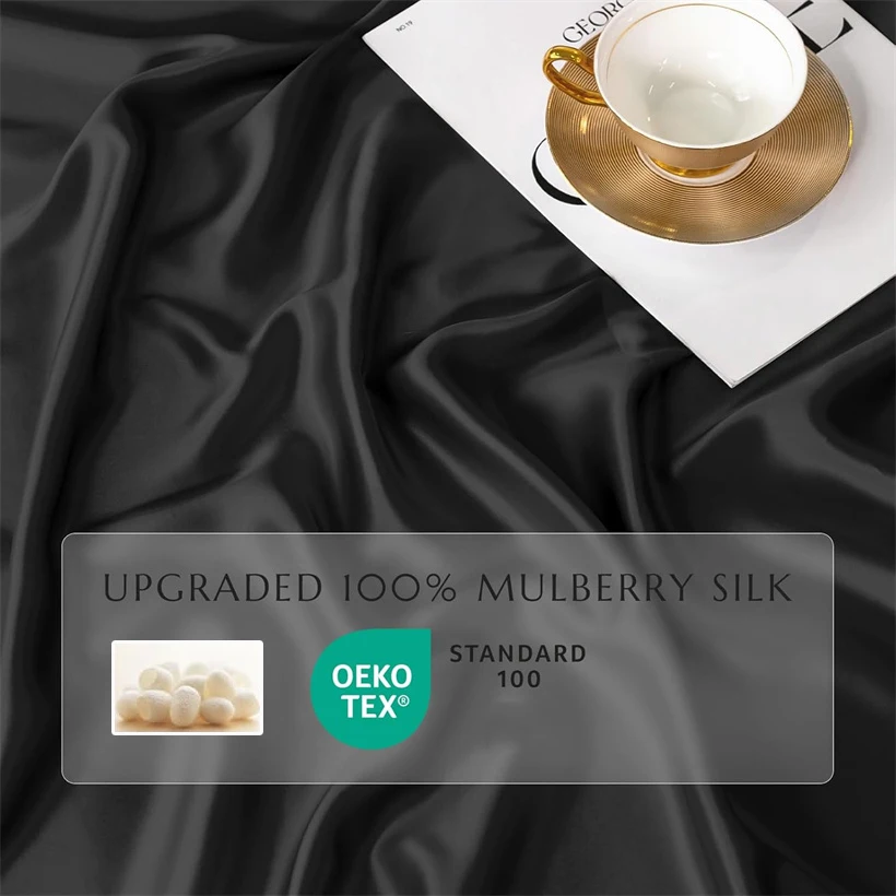 1Pc 100% Mulberry Silk Bed Flat Sheet for Double Bed Solid Color Top Sheets Single/Queen/King Flat Bedsheets Home Soft Bed Linen