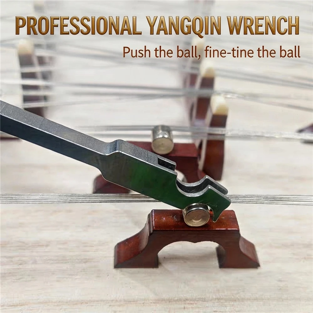 Picture 5: Multi-functional Yangqin Tuning Wrench, Compact String Adjustment Tool For Roller Tuning, String Lifting And Rust Removal
