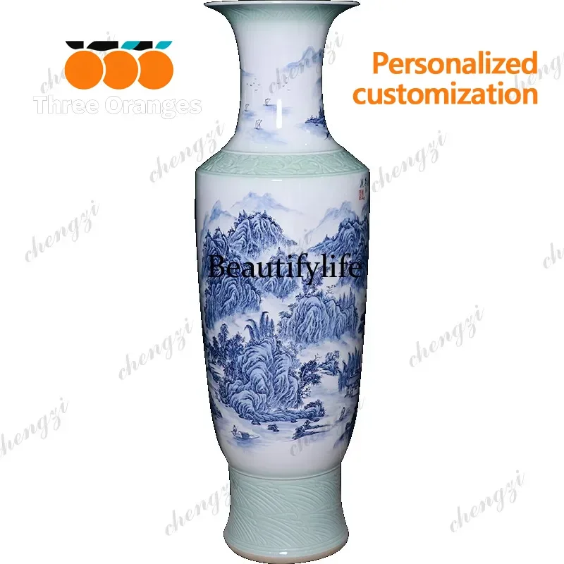 D183 Ceramics hand-painted floor-to-ceiling vase Home Furnishing Living Room Company Hotel Decoration High Ornament