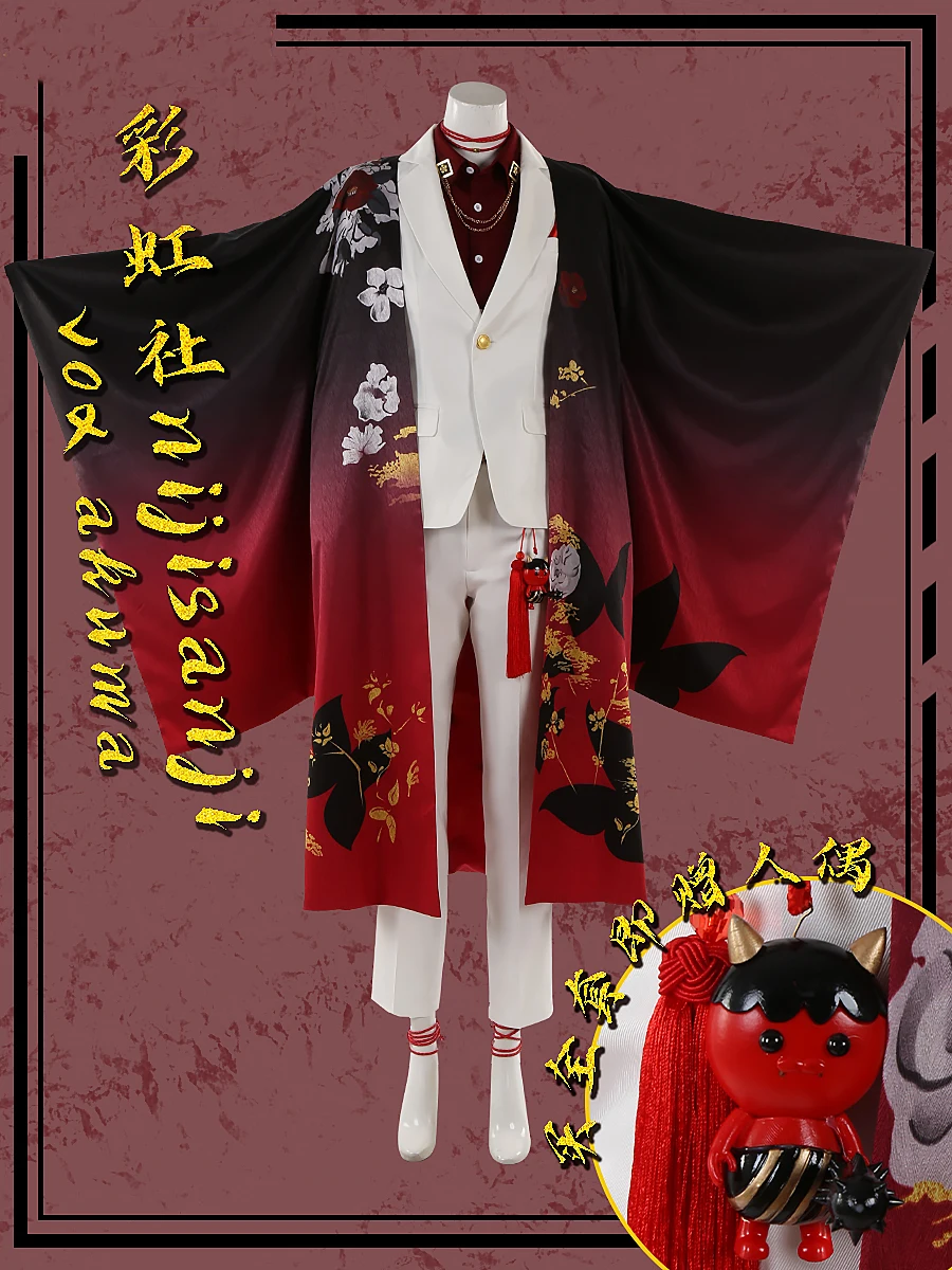 COS-HoHo Anime Vtuber Nijisanji Vox Akuma Game Suit Handsome Uniform Cosplay Costume Halloween Party Role Play Outfit XS-3XL