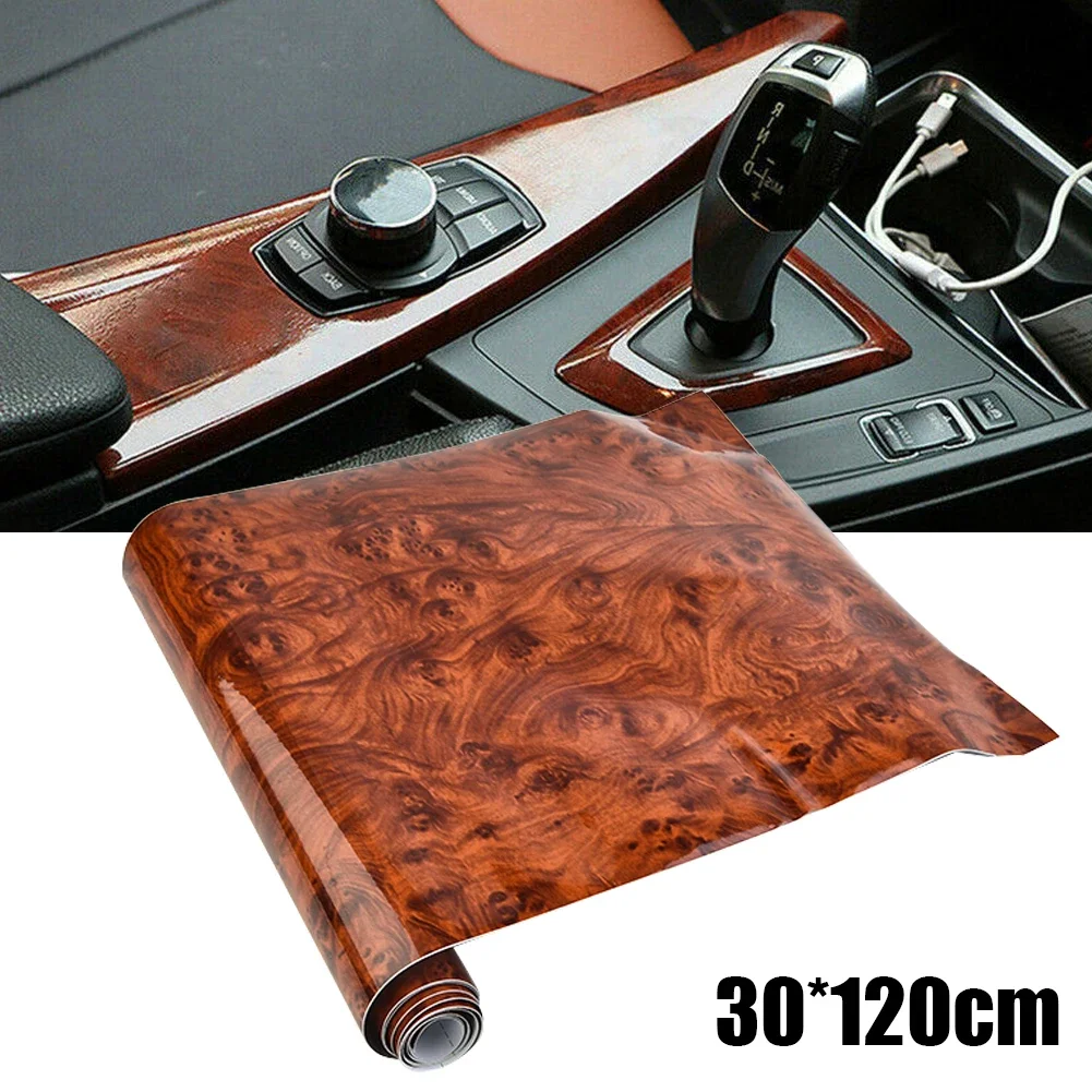 Car Sticker PVC Self-adhesive Wood Grain Textured Car Vinyl Wrap Film Car Internal Stickers DIY Wallpaper Furniture Accessorries