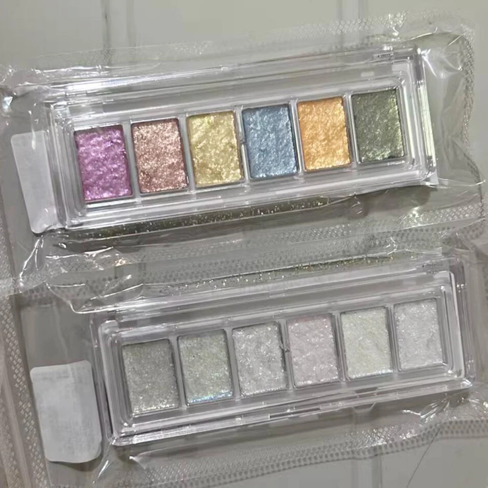 ﻿ 6 kolorów / pudełko Aurora Mermaid Nail Glitter Powder Fairy Brilliant Mud Cloud Brocade Powder Ice Transparent Nail Chrome Dust Flakes