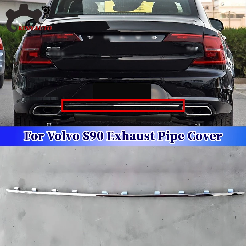 

For Volvo S90 2017 18 19 20 Rear Bumper Muffler Trim Cover Rear cylinder Exhaust Pipe Frame Rear Exhaust End