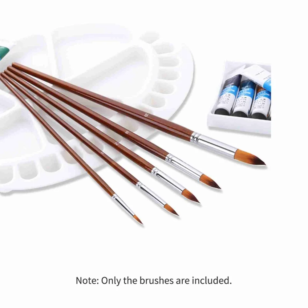 All Purpose Wooden Paint Brushes Set Round Tip Multi-purpose Art Paint Brushes Synthetic Hair Paint Brushes Painting