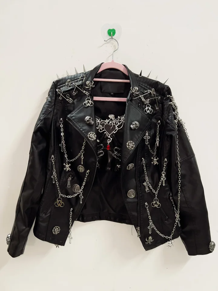 ジャケット・アウター archive grunge leather jacket y2k black archive grunge leather jacket y2k black 【公式通販】