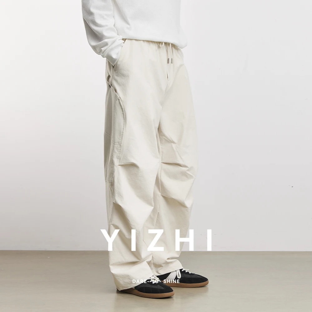 

Модные мужские повседневные брюки 2026 Весна Новинка 270г Свободные Удобные Дышащие Износостойкие Американские брюки-парашютистки Scimitar