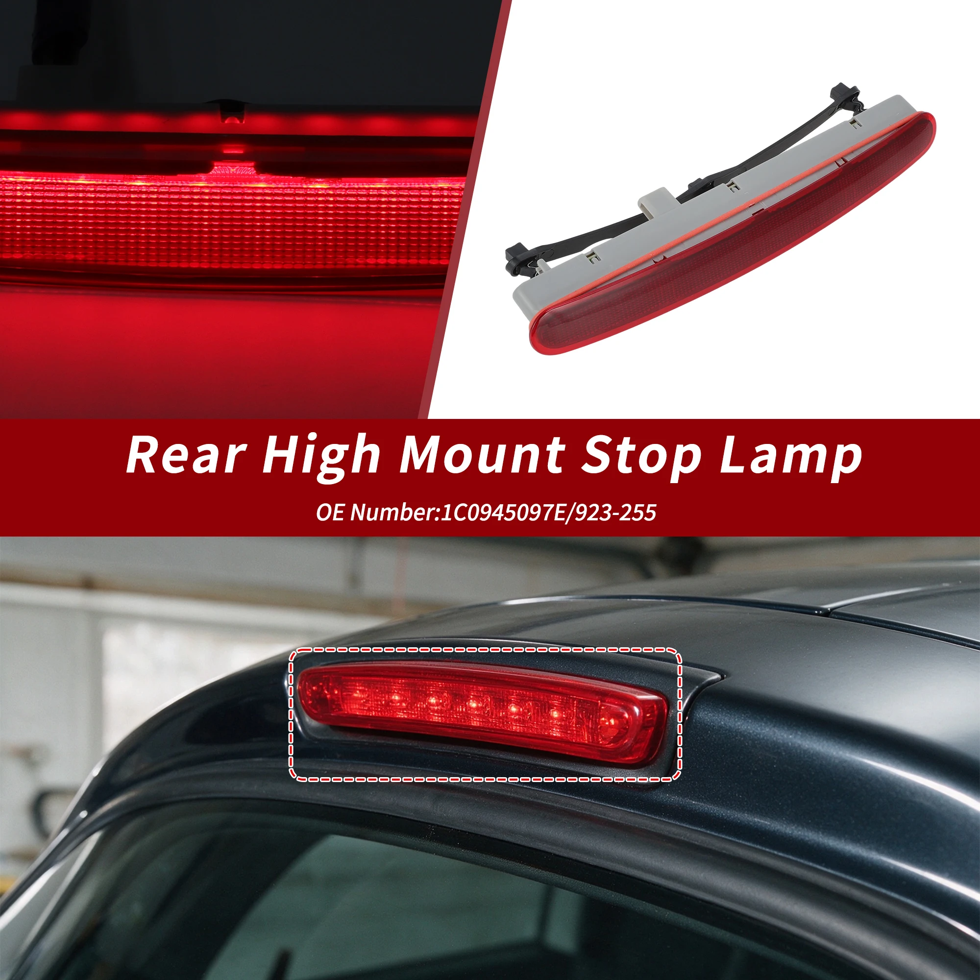 UXCELL High Mounted LED Third Brake Light for Volkswagen Beetle 1998-2010 1C0945097E